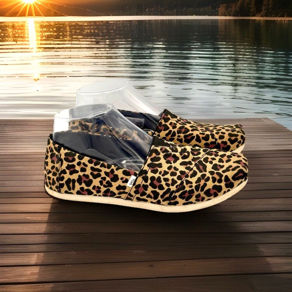 Toms Alpargata Leopard Print Slip-On Flats Loafers Women’s Size 7.5